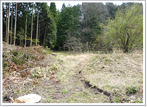 登山口には土塁と虎口